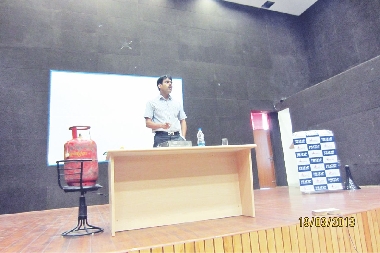 Sunil Khandelwal from Gas Safe India NGO at Safety Awareness Programme held at PU